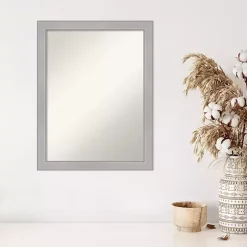 Brushed Nickel Modern Decorative Wall Mirror