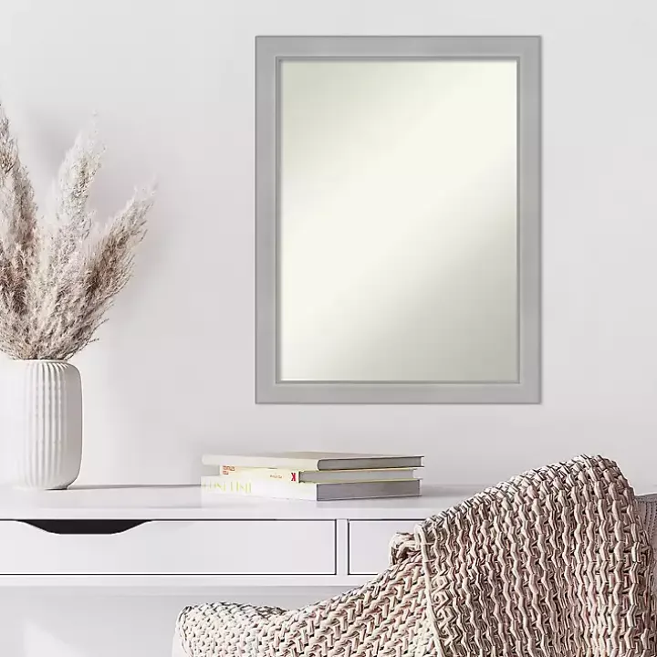 Brushed Nickel Modern Decorative Wall Mirror