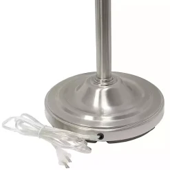 Brushed Nickel 3-Scallop Glass Floor Lamp