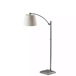 Brushed Silver Adjustable Arm Floor Lamp