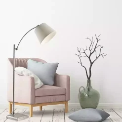 Brushed Silver Adjustable Arm Floor Lamp