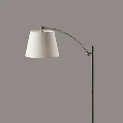 Brushed Silver Adjustable Arm Floor Lamp