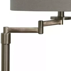 Brushed Steel Adjustable Swing Arm Floor Lamp