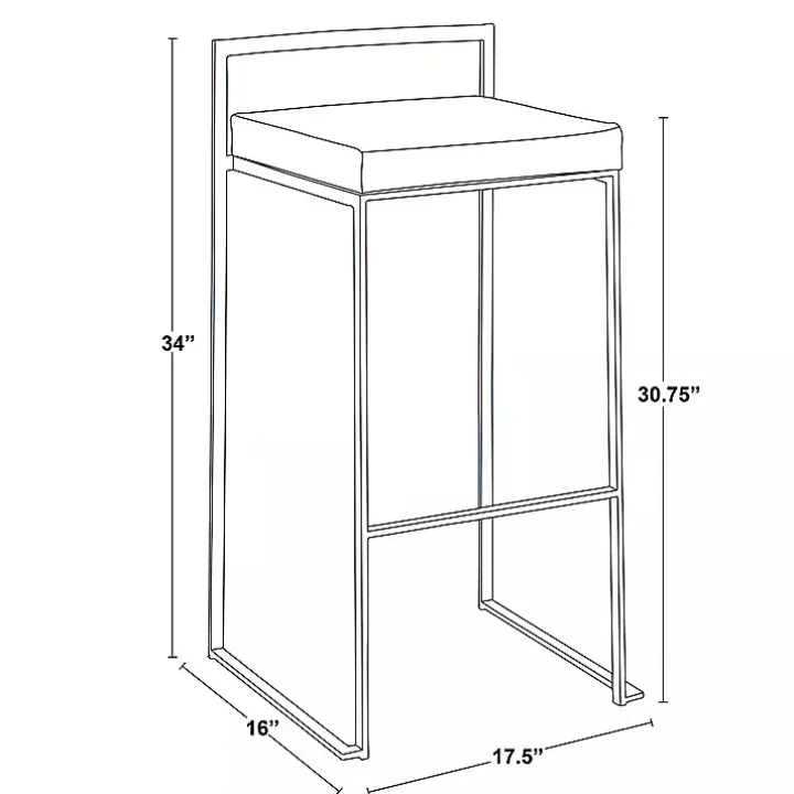 Camel Faux Leather Stackable Bar Stools, Set of 2