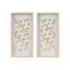 Capiz Shells Emblem Framed Wall Plaques, Set of 2