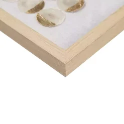 Capiz Shells Emblem Framed Wall Plaques, Set of 2