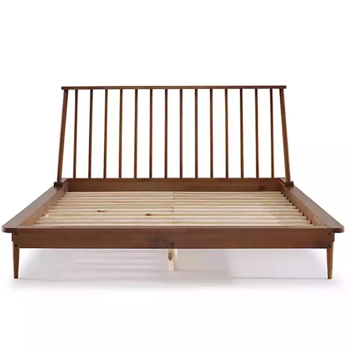 Caramel Mid-Century Modern Queen Bed Frame