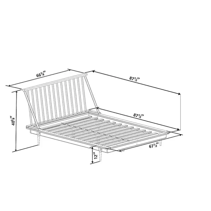 Caramel Mid-Century Modern Queen Bed Frame
