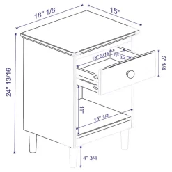 Caramel One-Drawer Wood Nightstand