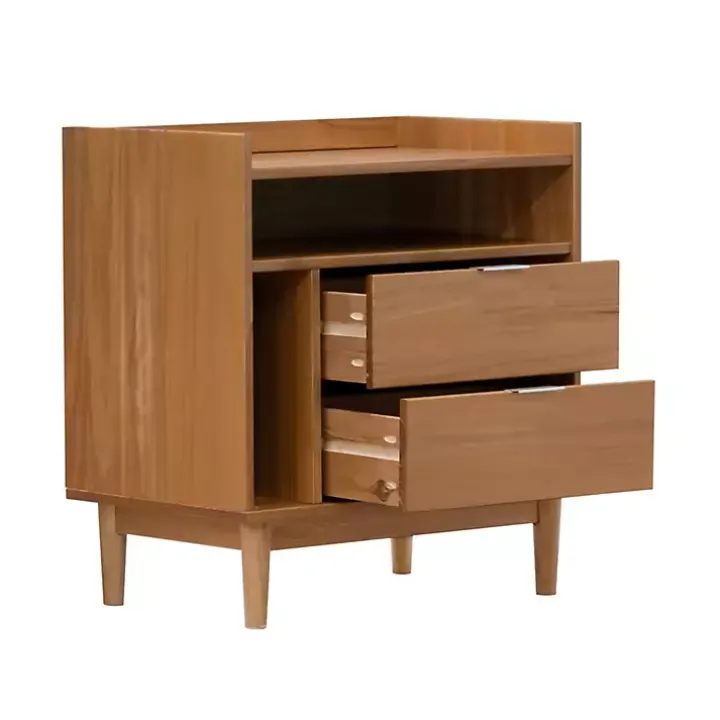 Caramel Pine 2-Drawer Nightstand