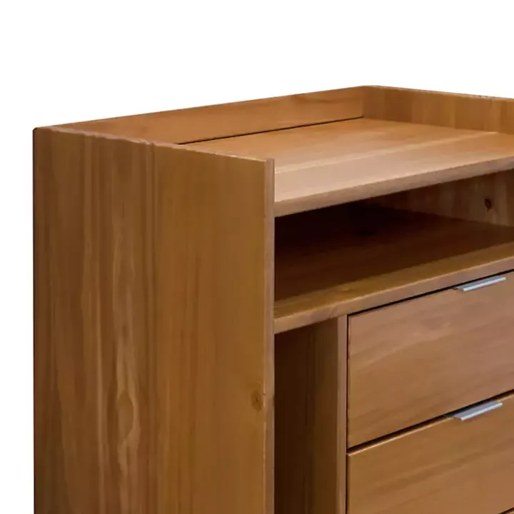 Caramel Pine 2-Drawer Nightstand