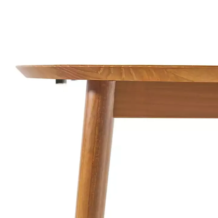 Caramel Wood Oval Dining Table with Leaf