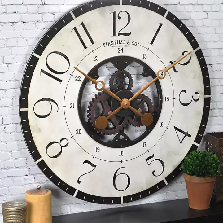 Carlisle Gears Wooden Wall Clock