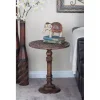 Carved Mandala Mango Wood Accent Table
