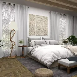 Carved Mandala Mango Wood Accent Table