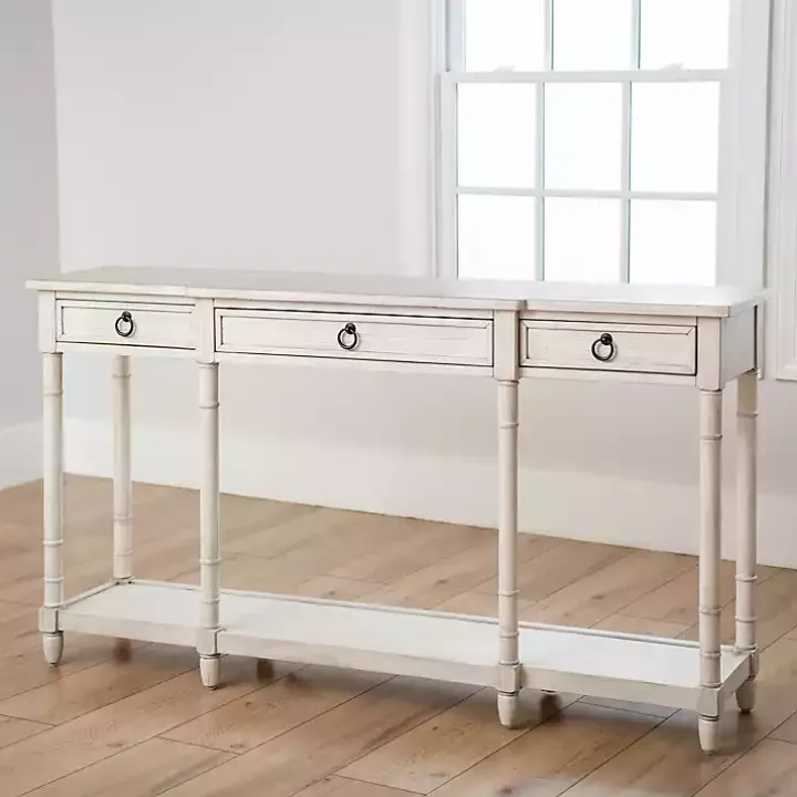 Casey Cream 3-Drawer Console Table