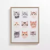 Cat Portraits Framed Canvas Art Print