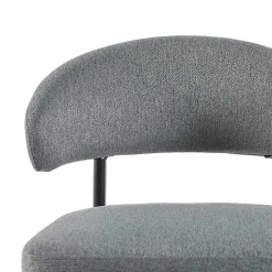 Charcoal and Black Curved Dining Chairs, Set of 2