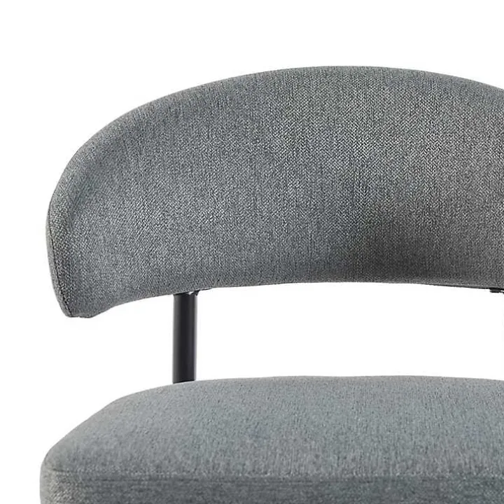 Charcoal and Black Curved Dining Chairs, Set of 2