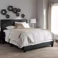 Charcoal Gray Tufted Modern Queen Bed