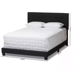Charcoal Gray Tufted Modern Queen Bed