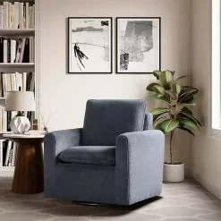 Charcoal Sherpa Peri Swivel Armchair