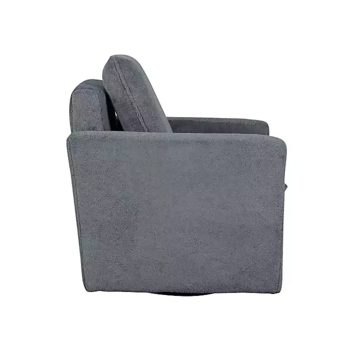Charcoal Sherpa Peri Swivel Armchair