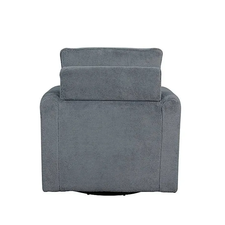 Charcoal Sherpa Peri Swivel Armchair