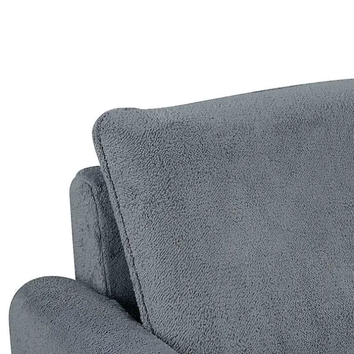 Charcoal Sherpa Peri Swivel Armchair