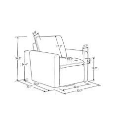 Charcoal Sherpa Peri Swivel Armchair