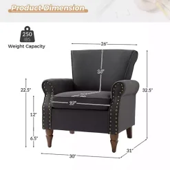 Charcoal Upholstered Henry Armchair