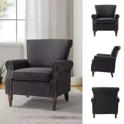Charcoal Upholstered Henry Armchair