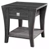Charcoal Wood Single Drawer Side Table
