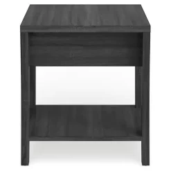 Charcoal Wood Single Drawer Side Table