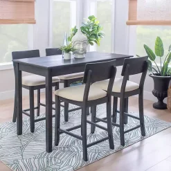 Charcoal Wood Upholstered 5-pc. Dining Set