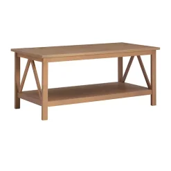 Charleston Rustic Gray Coffee Table with Shelf