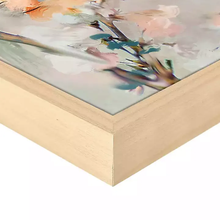 Cherry Blossom Blooms Birch Framed Canvas Print