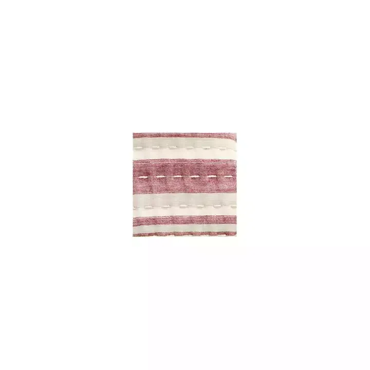 Cherry Red Pick Stitch Stripe Queen Quilt