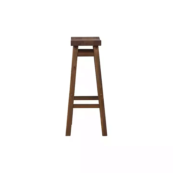 Chestnut Wire Brush Saddle Bar Stools, Set of 2