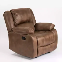 Chocolate Brown Faux Leather Barrett Recliner
