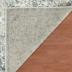 Cholet Ivory Blue Medallion Accent Rug, 2x3