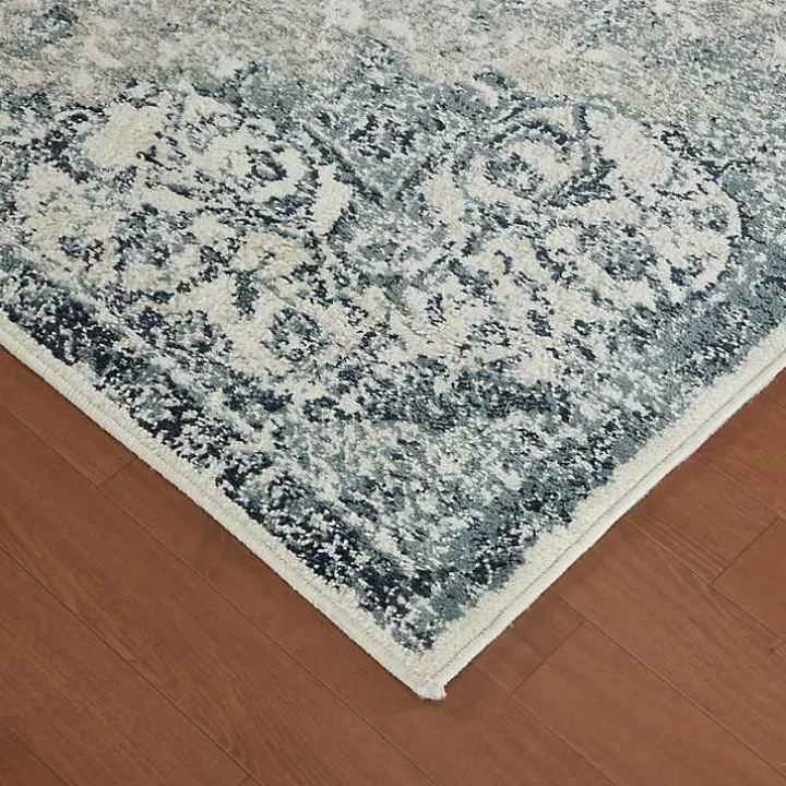 Cholet Ivory Blue Medallion Accent Rug, 2x3