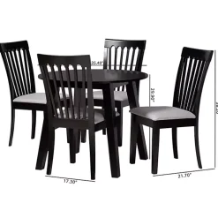 Classic Black Round Wood 5-pc. Dining Set