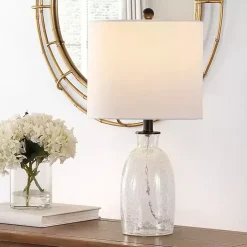 Clear Crackle Glass Table Lamp