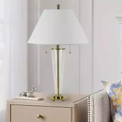 Clear Crystal Art Deco Table Lamp