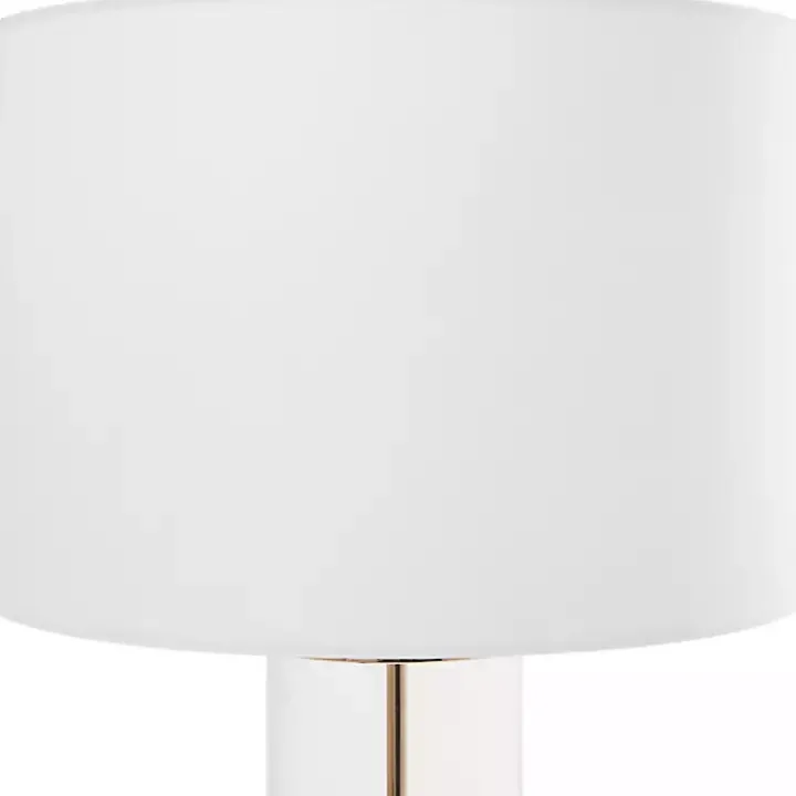 Clear Glass and Gold Stem Table Lamp