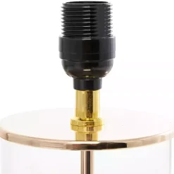 Clear Glass and Gold Stem Table Lamp
