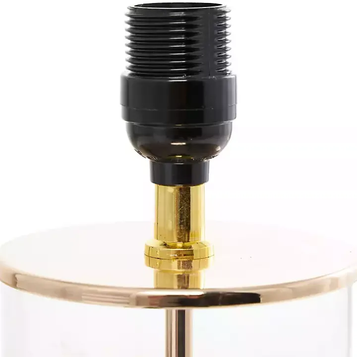 Clear Glass and Gold Stem Table Lamp