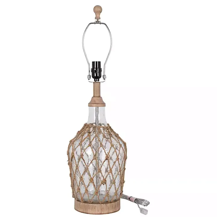 Clear Glass Coastal Netting Table Lamps, Set of 2