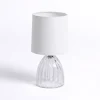 Clear Glass Ribbed Dome Mini Table Lamp